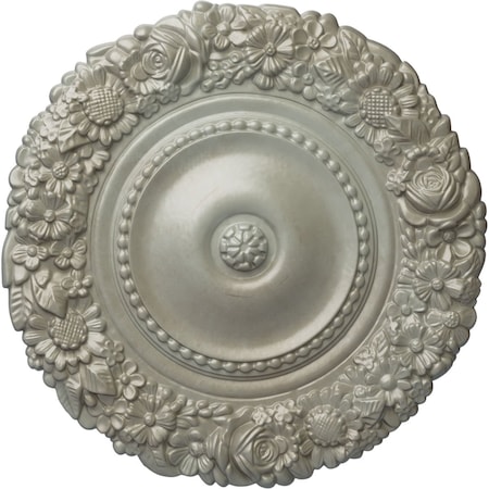 Ekena Millwork Marseille Ceiling Medallion (Fits Canopies up to 7 3/8"), Hand-Painted Flash Gold, 21"OD x 2"P CM21MAFLS